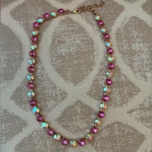 Treasure Jewels Pink and Gold Gemstone Necklace
